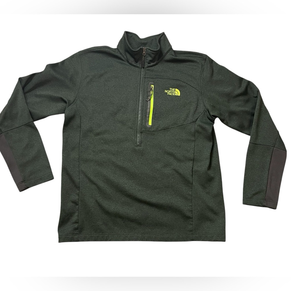 Men’s North Face Half Zip Pullover Sweater Jacket Size L Green